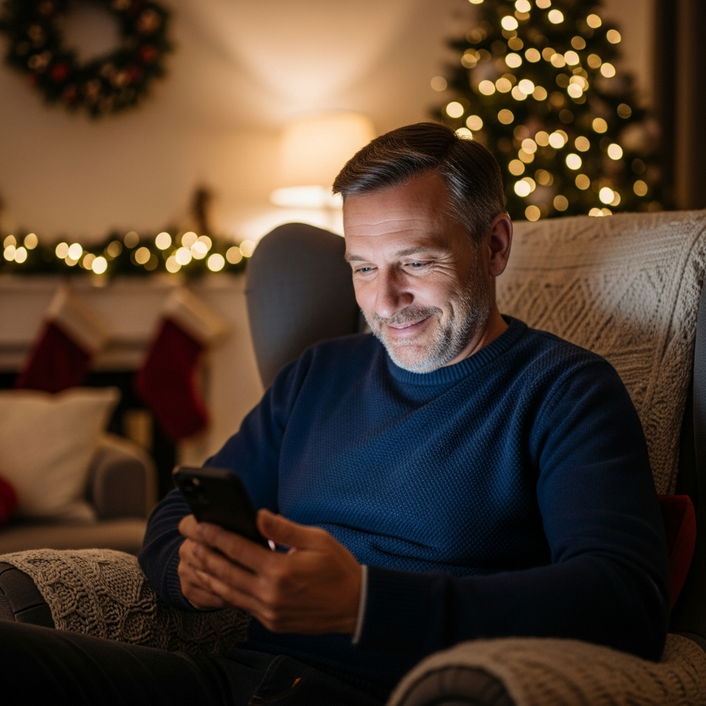 Person delighted by a heartfelt message